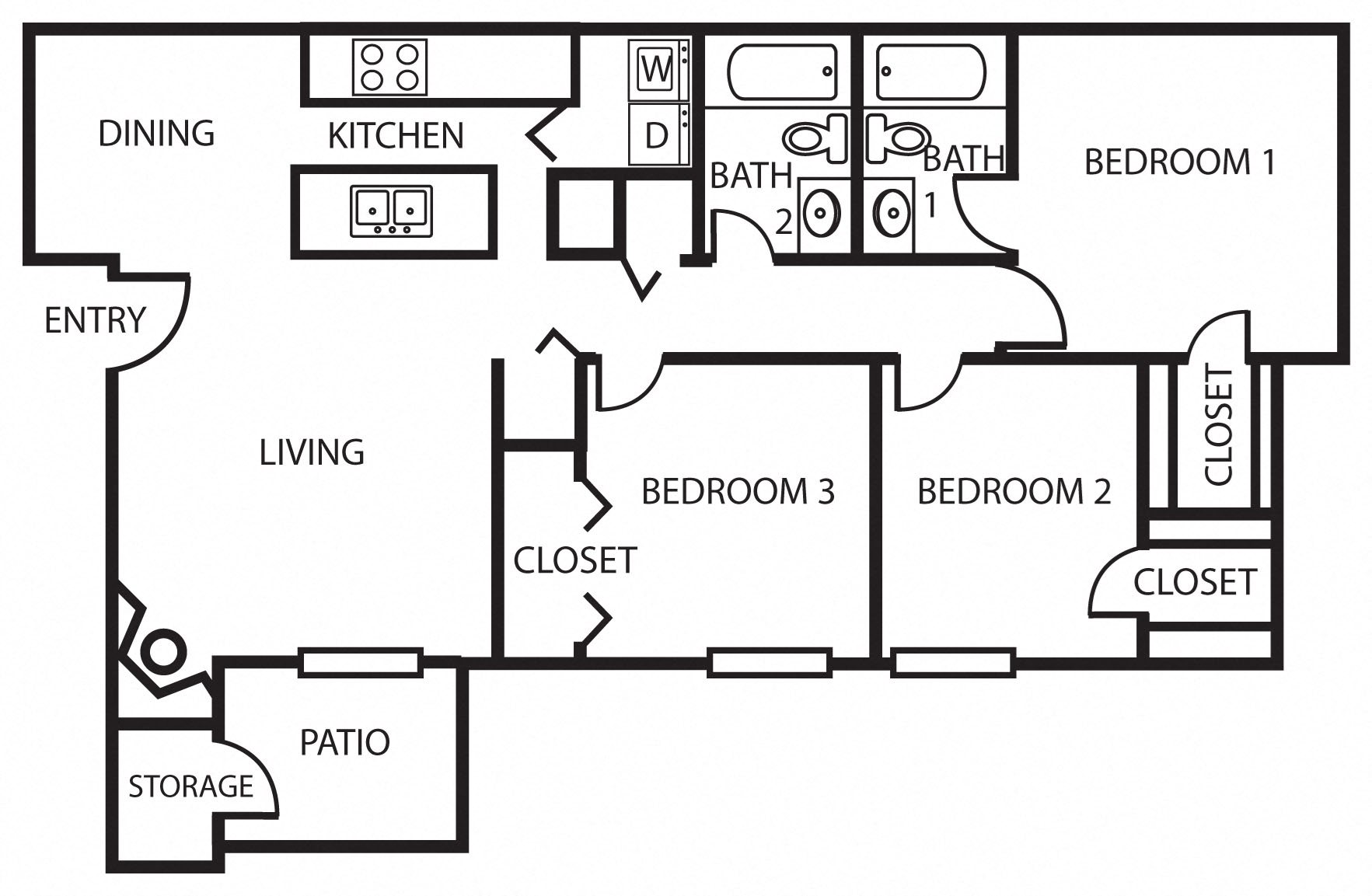 Three Bedroom | Two Bath